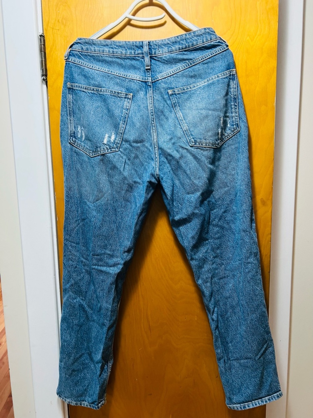 Free People Distressed Light Blue Boyfriend Jeans - Picture 6 of 7